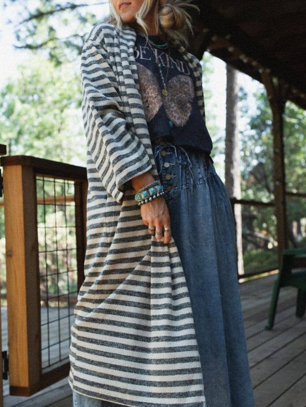 NWT The Nest-Three Bird Nest Endless Love Striped Cardigan - Picture 4 of 15